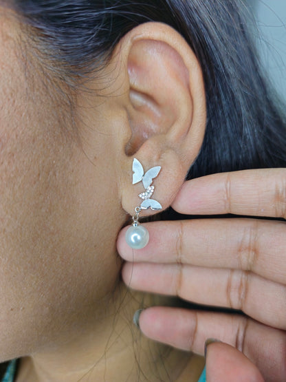 Butterfly Shaped AD Earrings