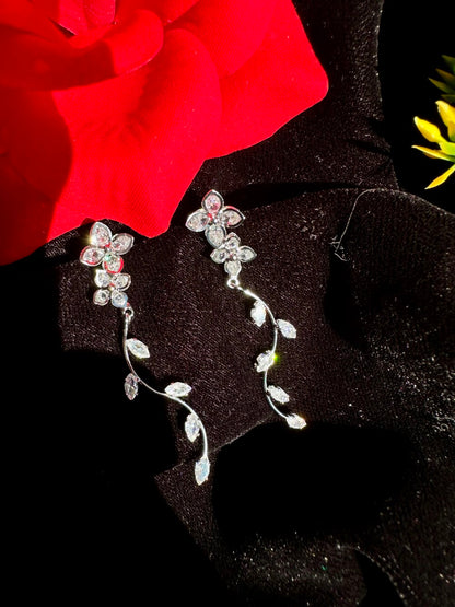 Dual Flower Dangler Earring