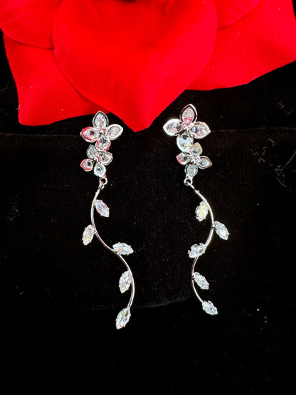 Dual Flower Dangler Earring