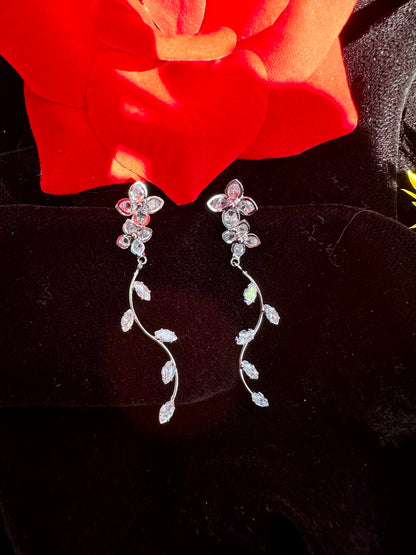 Dual Flower Dangler Earring