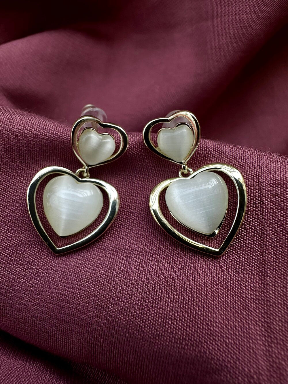 Heart Halo Stud Earrings