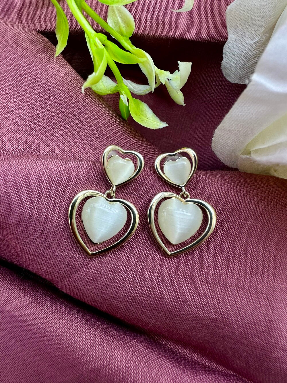 Heart Halo Stud Earrings