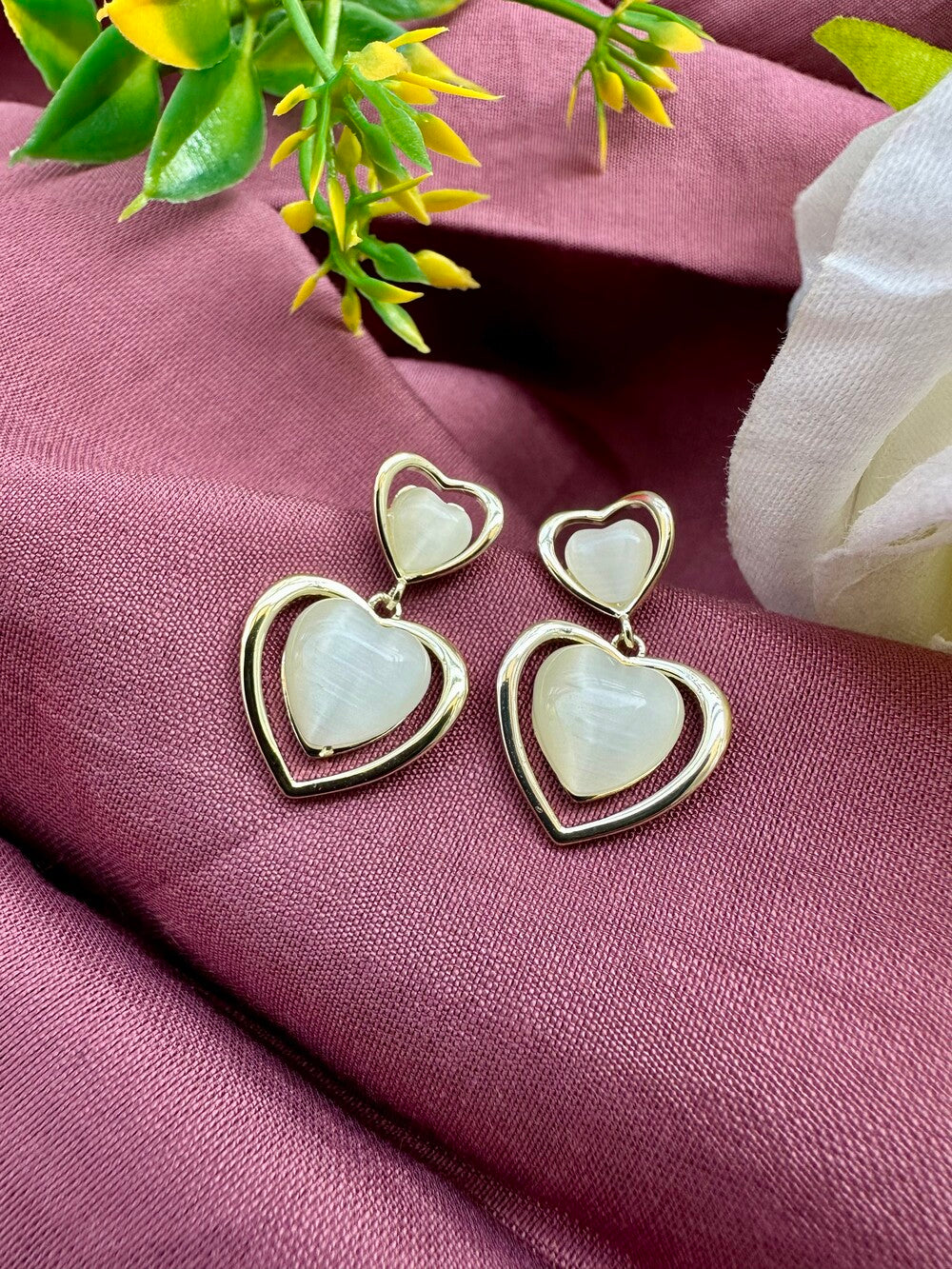 Heart Halo Stud Earrings