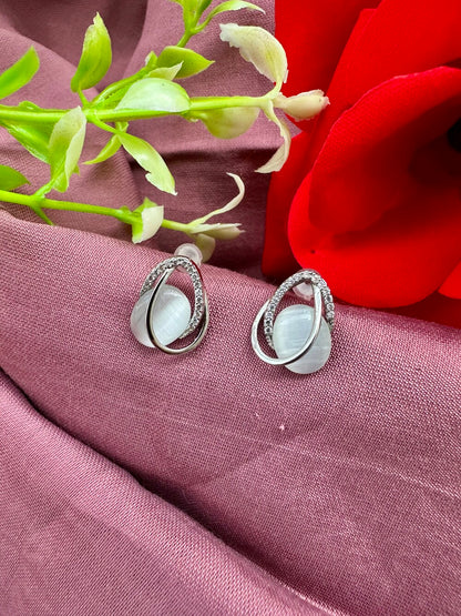 Oval Shaped Silver Stud