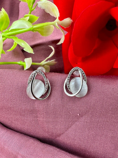 Oval Shaped Silver Stud