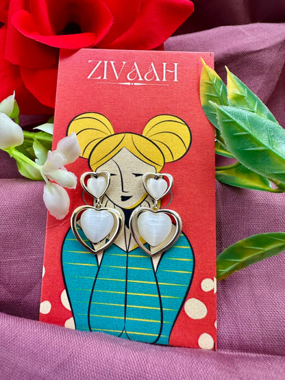 Heart Halo Stud Earrings