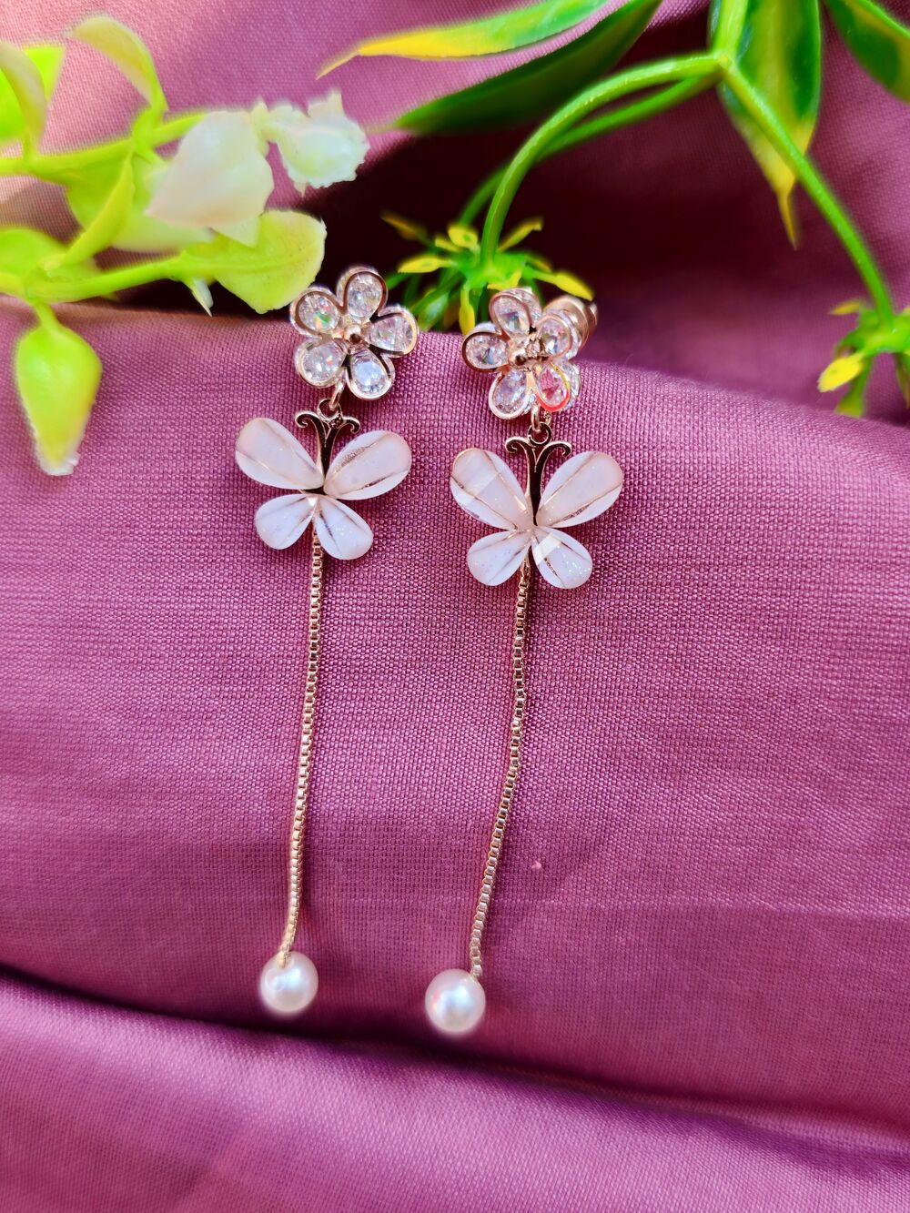 Flower Shape Drop Earrings